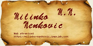 Milinko Nenković vizit kartica